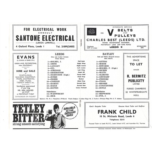 1970/71 Leeds v Batley (24/04/1971) Championship Play-off Round 1 Rugby League Programme