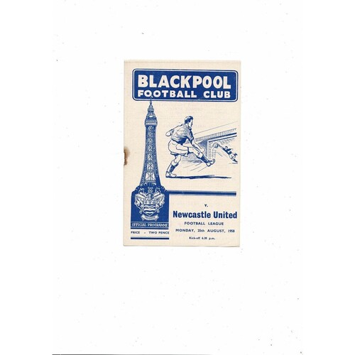 1958/59 Blackpool v Newcastle United Football Programme