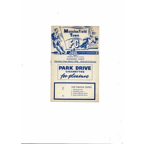 Macclesfield Town Football Programmes