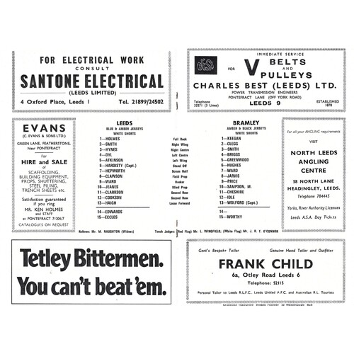 1972/73 Leeds v Bramley (28/04/1973) Championship Play-off Round 1 Rugby League Programme