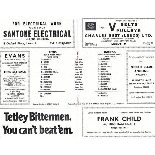 1972/73 Leeds v Halifax (17/10/1972) Rugby League Programme