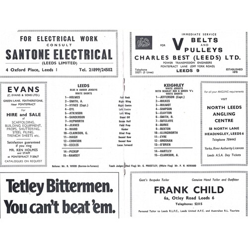 1972/73 Leeds v Keighley (31/03/1972) Rugby League Programme