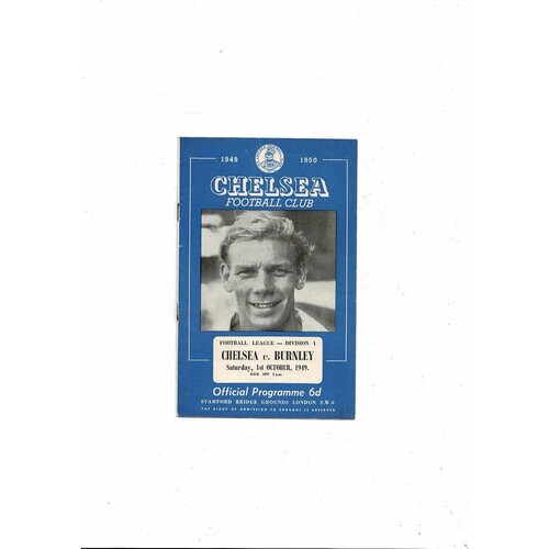 1949/50 Chelsea v Burnley Football Programme