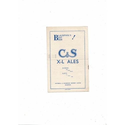 1956/57 Blackpool v Charlton Athletic Football Programme