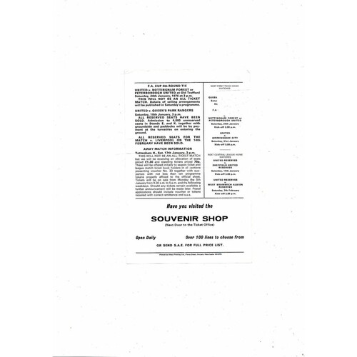 Manchester United v Rotherham United FA Youth Cup Football Programme 1975/76