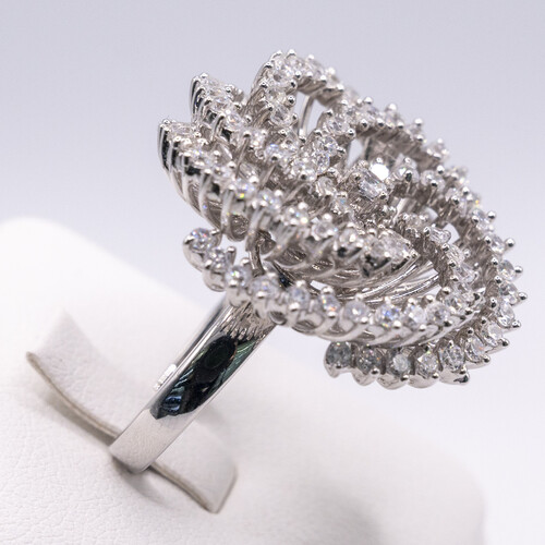 Multi paved Zirconia stones set on 925 sterling silver ring