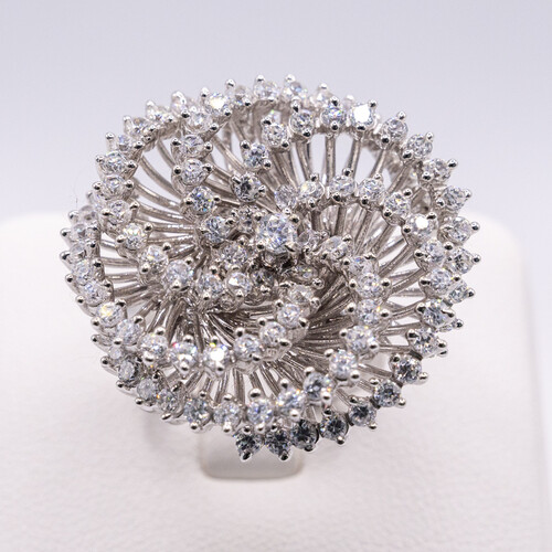 Multi paved Zirconia stones set on 925 sterling silver ring