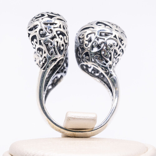 925 sterling silver ring with a unique rustic design