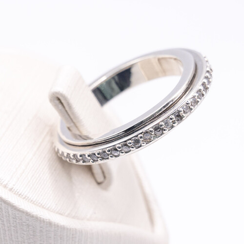 Full Eternity Stress ring with multi paved Zirconia stones