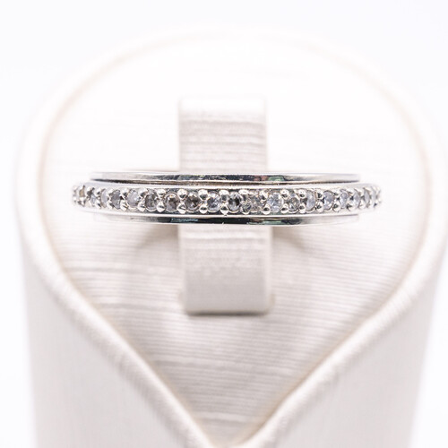 Full Eternity Stress ring with multi paved Zirconia stones