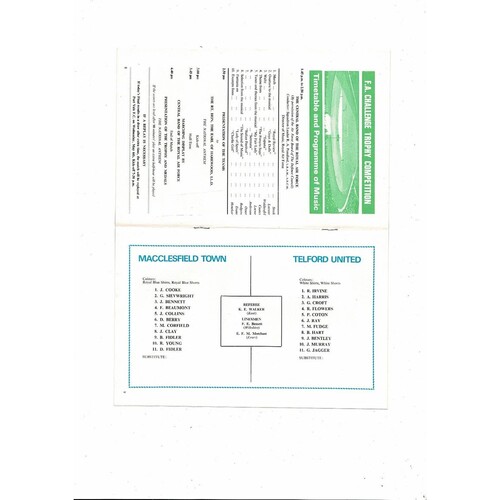 1970 Macclesfield Town v Telford United FA Trophy Final Football Programme