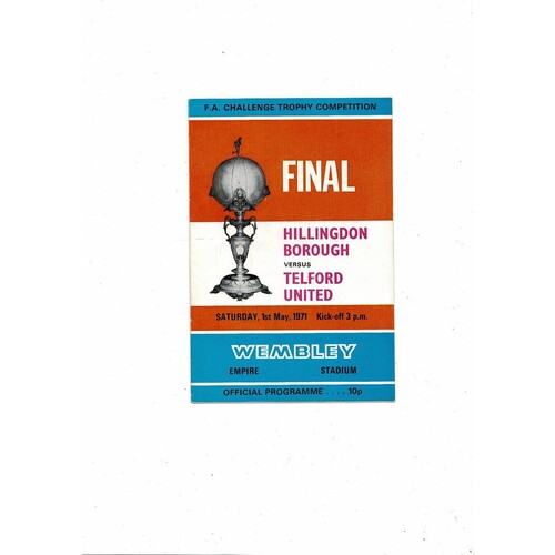 1971 Hillingdon Borough v Telford United FA Trophy Final Football Programme