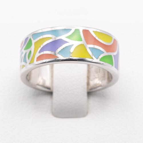 Rhodium (Platinum white gold) plated 925 sterling silver ring