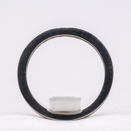 Channel set Zirconia multi paved stones on Rhodium Plated 925 Sterling Silver Ring