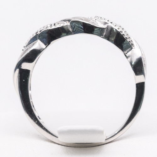 Fever twist half eternity rhodium (platinum white gold) plated 925 sterling silver ring