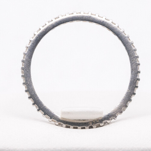 Full eternity style rhodium (platinum white gold) plated 925 sterling silver ring