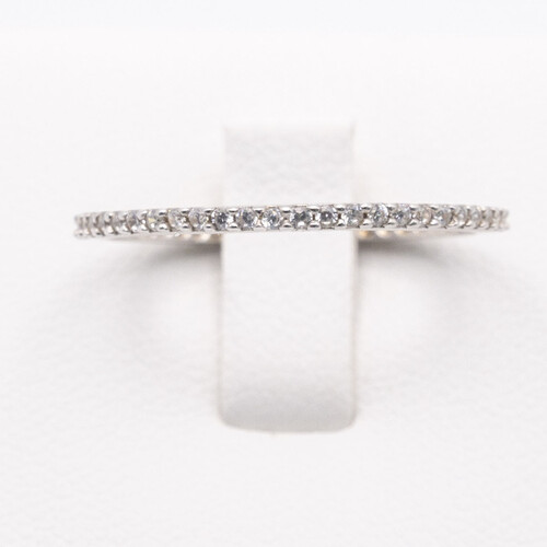 Full eternity style rhodium (platinum white gold) plated 925 sterling silver ring