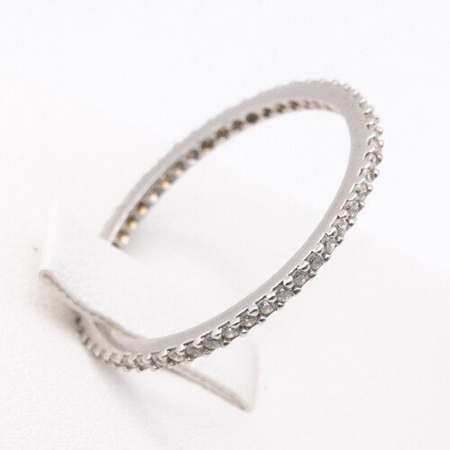 Full eternity style rhodium (platinum white gold) plated 925 sterling silver ring