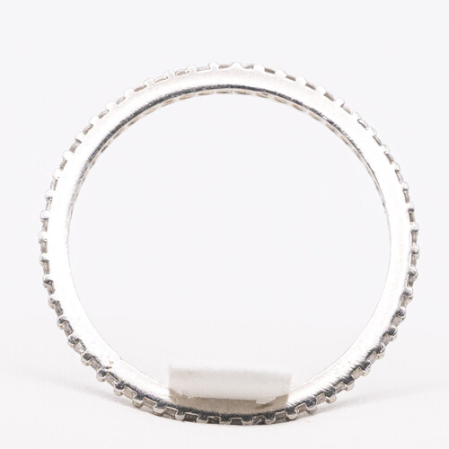 Full eternity style rhodium (platinum white gold) plated 925 sterling silver ring