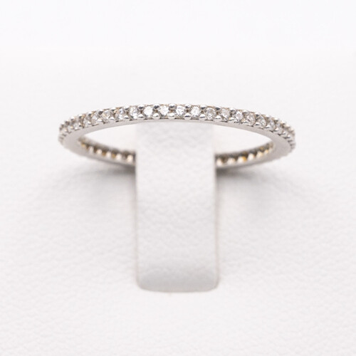 Full eternity style rhodium (platinum white gold) plated 925 sterling silver ring