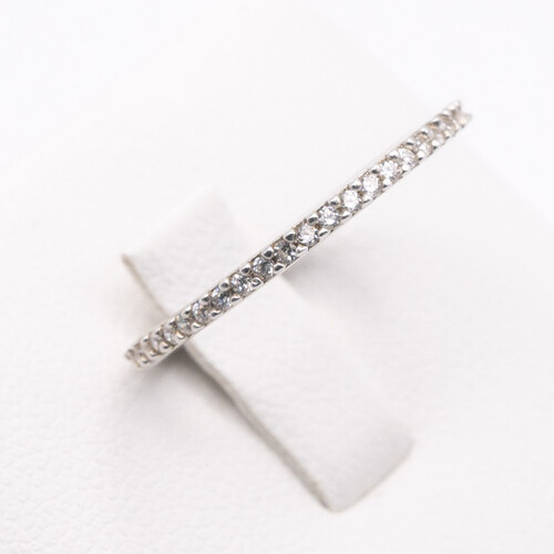 Full eternity style rhodium (platinum white gold) plated 925 sterling silver ring