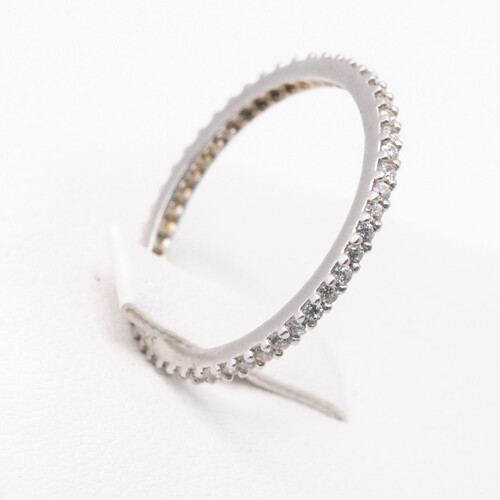 Full eternity style rhodium (platinum white gold) plated 925 sterling silver ring