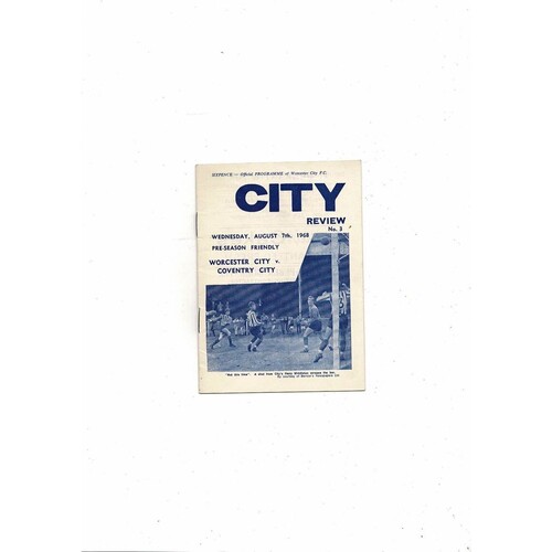 Worcester City v Coventry City Friendly Football Programme 1968/69