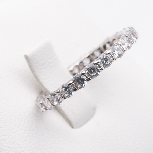 Full eternity style 925 sterling silver ring
