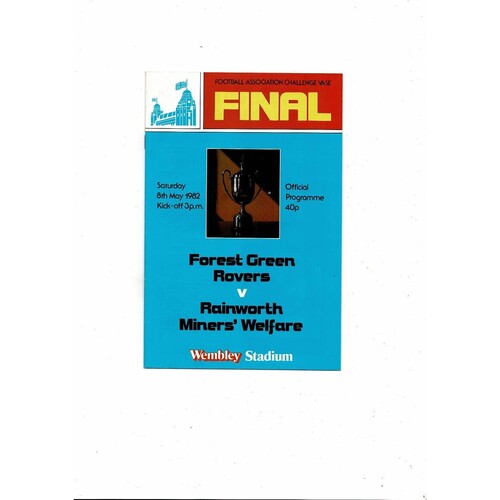 1982 Forest Green Rovers v Rainworth MW FA Vase Final Football Programme