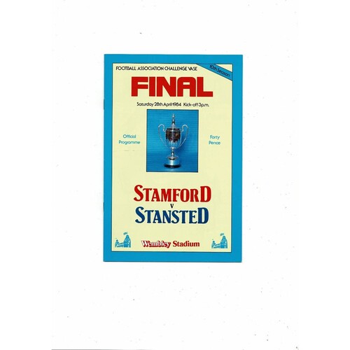 1984 Stamford v Stansted FA Vase Final Football Programme