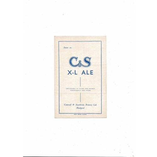 1958/59 Blackpool v Aston Villa Football Programme