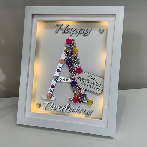 LED Happy Birthday Letter frame