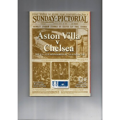 2000 Aston Villa v Chelsea FA Cup Final Programme, Reprint 1923 Final & Pennant