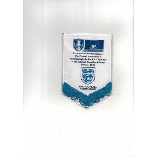 2000 Aston Villa v Chelsea FA Cup Final Programme, Reprint 1923 Final & Pennant