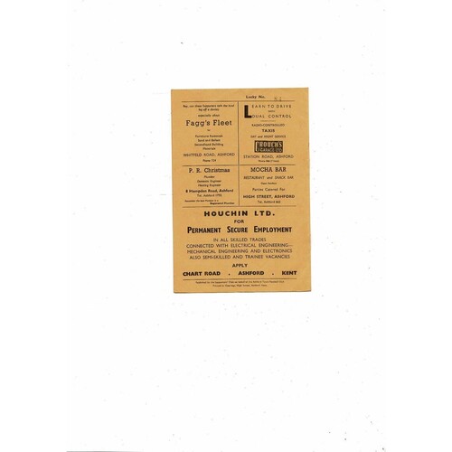 1966/67 Ashford Town v Bexley United Southern League Football Programme