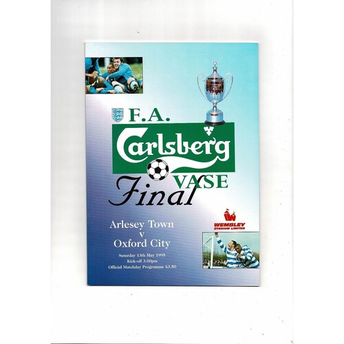 1995 Arlesey Town v Oxford City Vase Final Football Programme