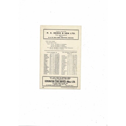 1958/59 Brentford v Exeter City FA Cup Football Programme