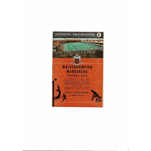 1959/60 Wolves v Charlton Athletic FA Cup Football Programme