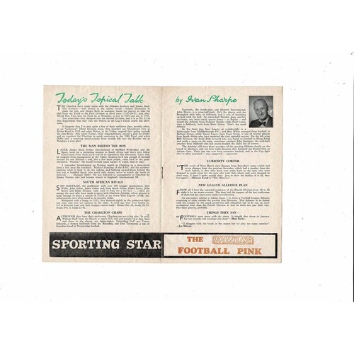 1959/60 Wolves v Charlton Athletic FA Cup Football Programme