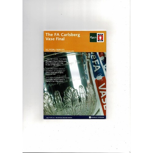 2007 AFC Totton v Truro City FA Vase Final Football Programme