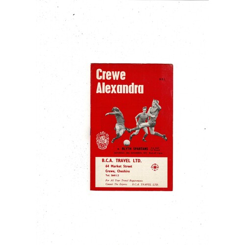 Crewe Alexandra v Blyth Spartans FA Cup Football Programme 1971/72