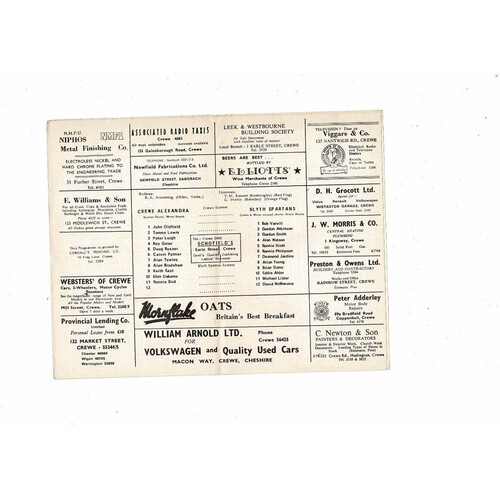 Crewe Alexandra v Blyth Spartans FA Cup Football Programme 1971/72