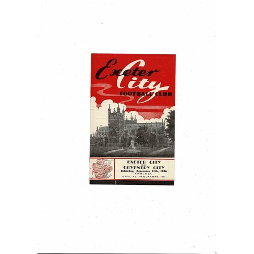 1956/57 Exeter City v Coventry City Football Programme