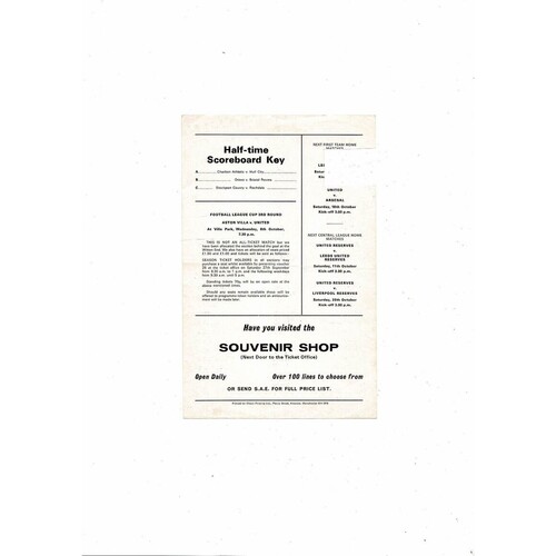 Manchester United v Manchester City Central League Football Programme 1975/76