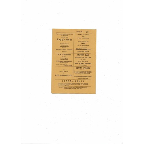 1965/66 Ashford Town v Hillingdon Borough Southern League Football Programme