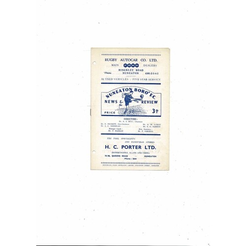 Nuneaton Borough Home Football Programmes
