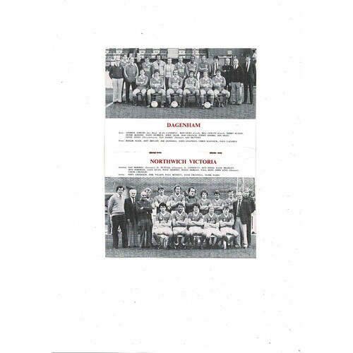 1982/83 Dagenham v Northwich Victoria Trophy Semi Final Football Programme