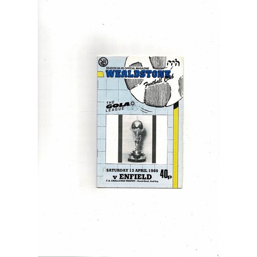 1984/85 Wealdstone v Enfield Trophy Semi Final Football Programme