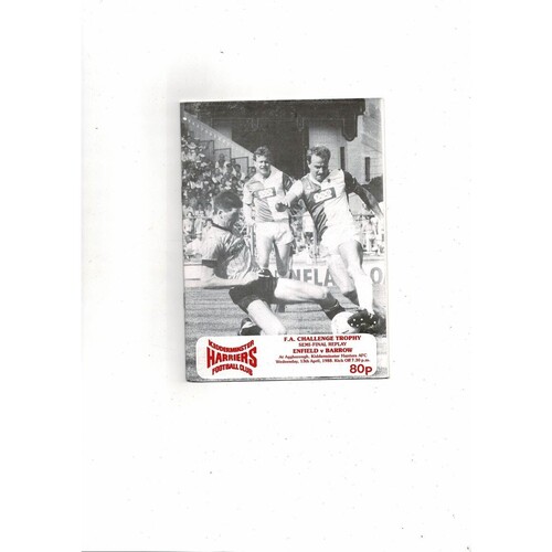 1987/88 Enfield v Barrow Trophy Semi Final Replay Football Programme