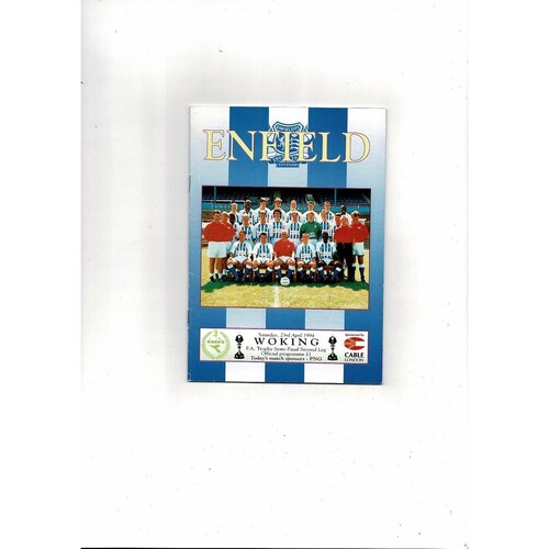 1993/94 Enfield v Woking Trophy Semi Final Football Programme